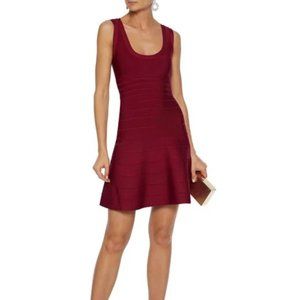 Herve Leger Red Fit and Flare Bandage Dress Bodycon; Size S
